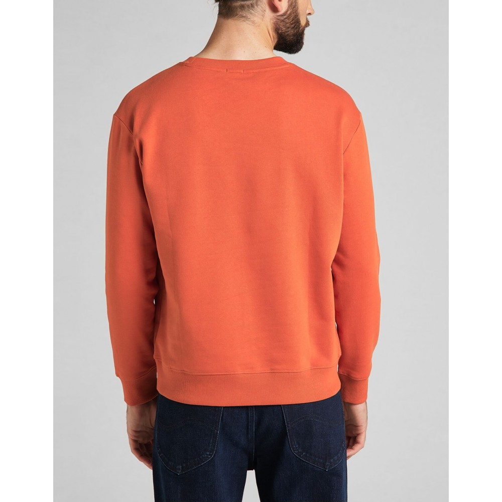 lee jeans lee basic crew logo sweatshirt in burnt ochre l80xtjbh 1 lee jeans lee basic crew logo sweatshirt in burnt ochre l80xtjbh 1